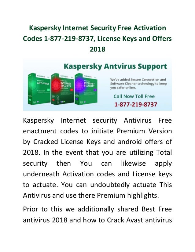 Kaspersky Internet Security Free Activation Codes 1 877 219 8737 Lic