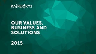 OUR VALUES,
BUSINESS AND
SOLUTIONS
2015
 