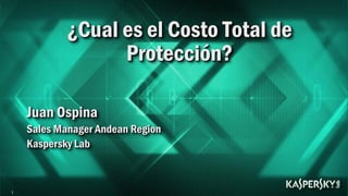 ¿Cual es el Costo Total de
                  Protección?

    Juan Ospina
    Sales Manager Andean Region
    Kaspersky Lab


1
 