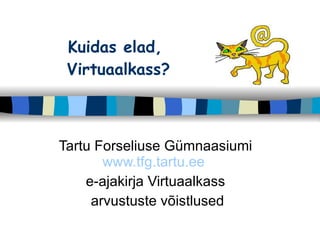 Kuidas elad,  Virtuaalkass? Tartu Forseliuse Gümnaasiumi  www.tfg.tartu.ee   e-ajakirja Virtuaalkass  arvustuste võistlused 