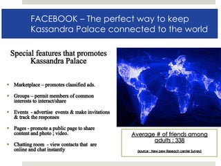 FACEBOOKFACEBOOK – The perfect way to keep
Kassandra Palace connected to the world
 