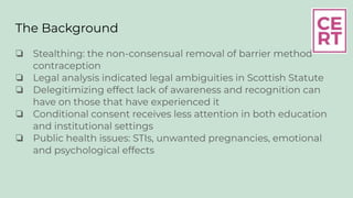 Sex, Drugs & Scotland's Health The prevalence and impacts of