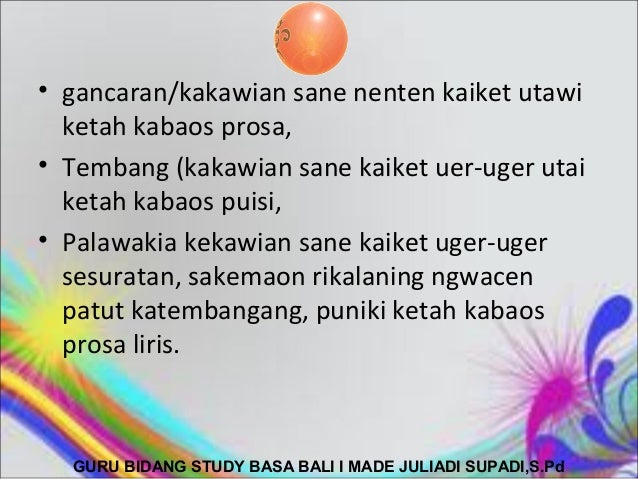 Kasusastraan Bali S 2