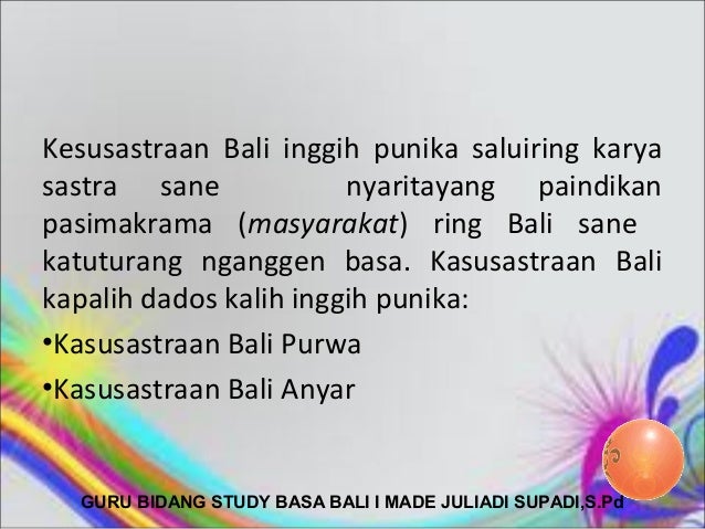 Kasusastraan Bali S 2