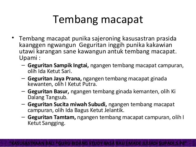 Kasusastraan tembang bali
