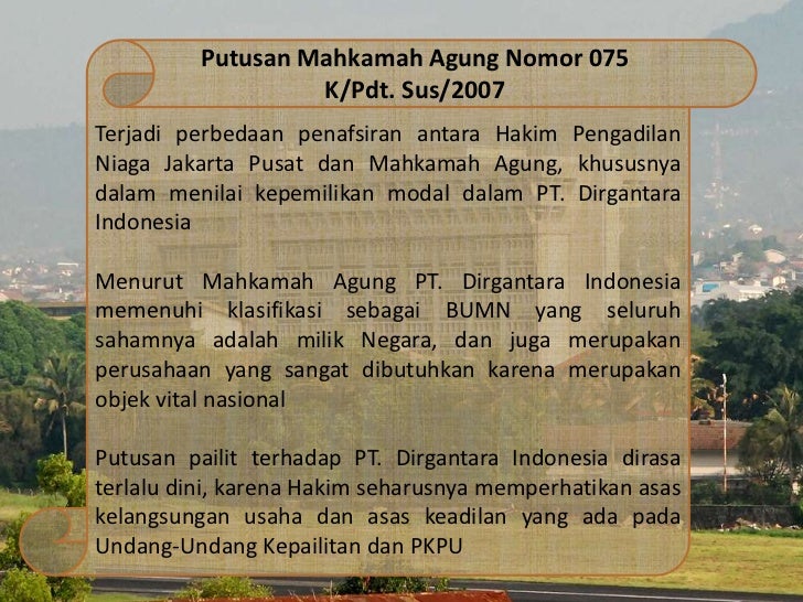 kasus pt dirgantara indonesia Analisis putusan pailit pt dirgantara indonesia (persero) (studi kasus putusan pengadilan niaga nomor 41/pailit/2007/pnniaga/jktpst. kasus pt dirgantara indonesia Analisis putusan pailit pt dirgantara indonesia (persero) (studi kasus putusan pengadilan niaga nomor 41/pailit/2007/pnniaga/jktpst.