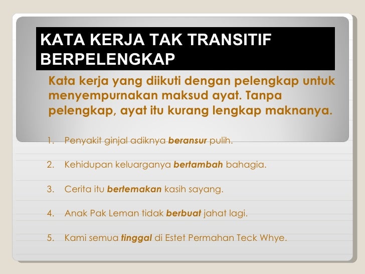 10 Contoh Kata Kerja Transitif