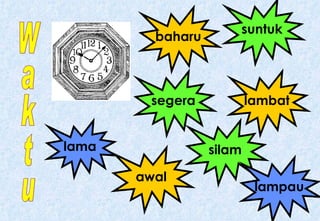 Waktu lama silam lambat lampau awal segera suntuk baharu 