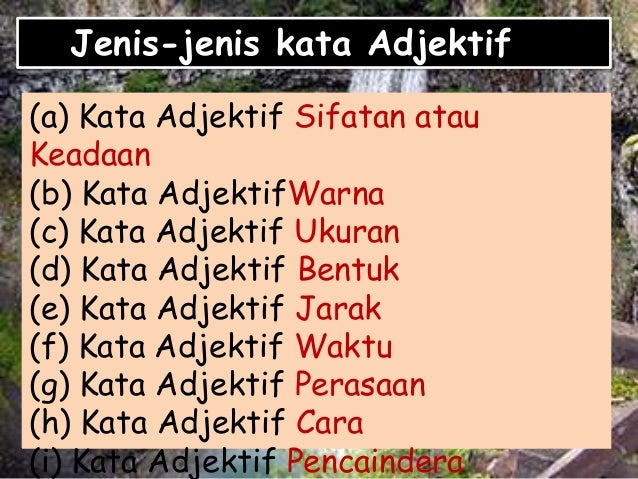 Kata adjektif Kata adjektif