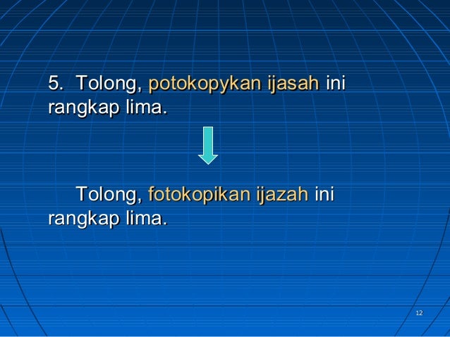 Kata baku dan kata tidak baku