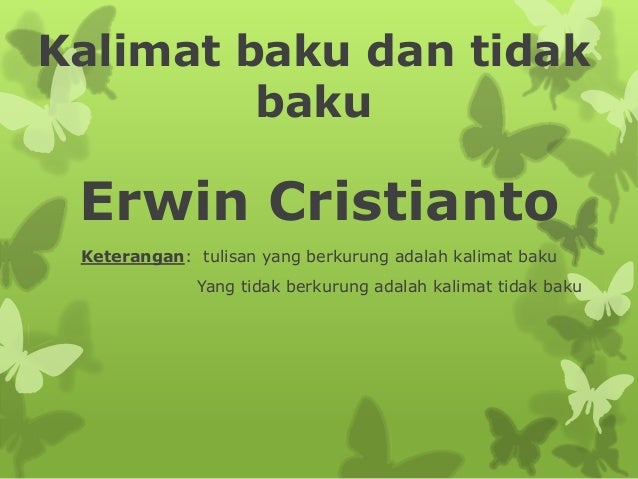 Kata Baku Dan Tidak Baku