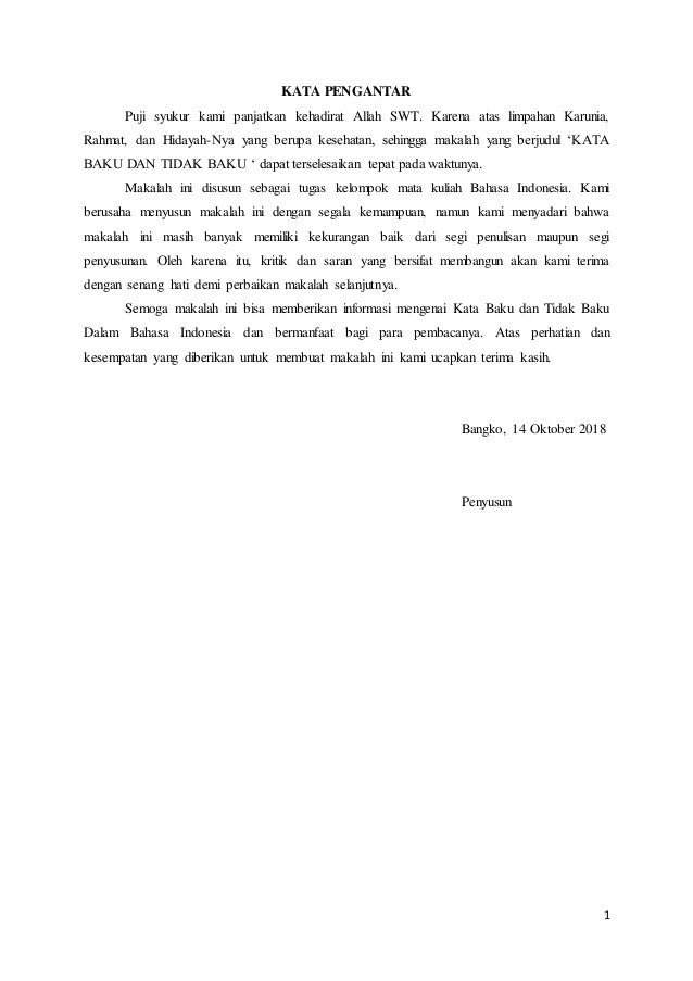 Kata Baku Dan Tidak Baku