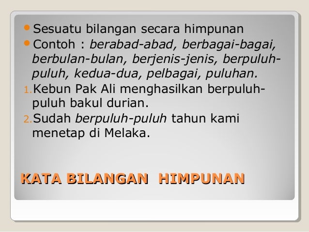 Kata bilangan Kata bilangan