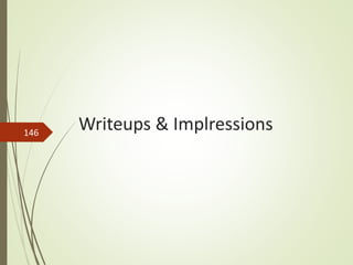 Writeups & Implressions146
 