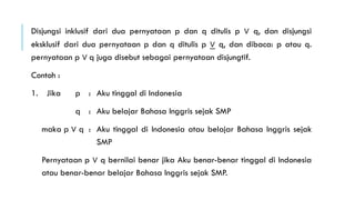 Kata Hubung Kalimat Logika Matematika | PPT