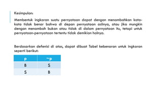 Kata Hubung Kalimat Logika Matematika | PPT