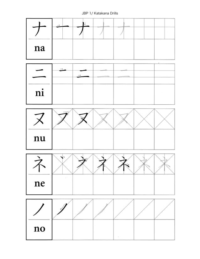 Katakana Writing drill 1
