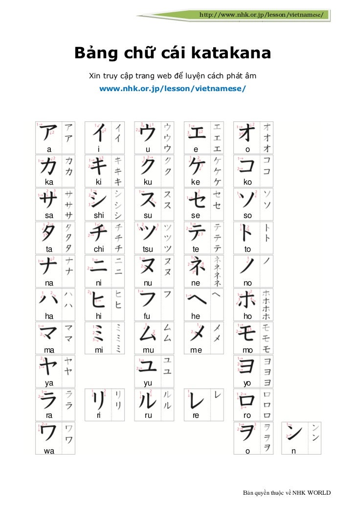 Katakana vietnamese