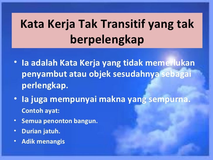 Contoh Frasa Kerja Taktransitif - JobsDB