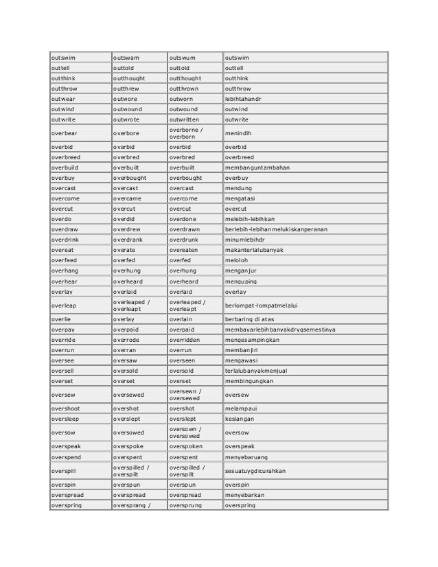 Kata kerja tidak beraturan