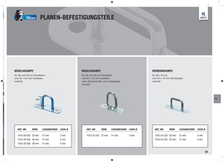 TRUCKER        PLANEN-BEFESTIGUNGSTEILE




BÜGELKRAMPE                                    BÜGELKRAMPE                                      RIEMENKRAMPE
für 36 und 40 mm Rundösen                      für 36 und 40 mm Rundösen                        für 38 x 8 mm
und 42 x 22 mm Ovalösen,                       und 42 x 22 mm Ovalösen                          und 40 x 10 mm Schlitzösen,
verzinkt                                       nach Zollvorschrift, zum Umklappen,              verzinkt
                                               verzinkt




                 Höhe                                                                                                                            FT




  ART.-NR.    HÖHE      LOCHABSTAND   LOCH-Ø       ART.-NR.     HÖHE     LOCHABSTAND   LOCH-Ø     ART.-NR.    HÖHE     LOCHABSTAND   LOCH-Ø

  1010-20-025 25 mm     51 mm         5 mm         1010-22-037 37 mm     51 mm         5 mm       1010-24-220 20 mm    51 mm         5 mm
  1010-20-030 30 mm     51 mm         5 mm                                                        1010-24-225 25 mm    51 mm         5 mm
  1010-20-038 38 mm     51 mm         5 mm


                                                                                                                                            25
 