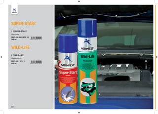 SUPER-START
1 / SUPER-START
Starthelfer
2897-330-300 | VPE: 12
300 ml



WILD-LIFE
2 / WILD-LIFE
Marderschutz
2897-320 | VPE: 12
400 ml




                             2

                         1



34
 