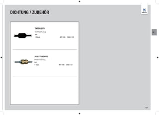 DICHTUNG / ZUBEHÖR


           EATON SSV
           Ventilwerkzeug                             AK
           groß

           1 Stück           ART.-NR. 5000-120




           JRA STANDARD
           Ventilwerkzeug
           klein

           1 Stück          ART.-NR. 5000-121




                                                 17
 