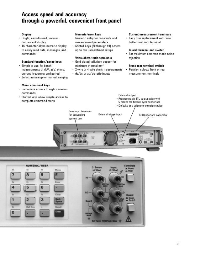 Katalog agilent3458 adigitalmultimeter 8½digittridinamika