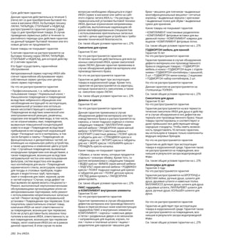 280  Это ИКЕА Это ИКЕА  281
вопросам необходимо обращаться в отдел 
ИКЕА Сервис в магазине или зайти на сайт 
этого отдела: service.IKEA.ru. • На расходы по 
первоначальной установке бытовой техники 
ИКЕА. Данные ограничения неприменимы 
к работам, выполненным надлежащим об-
разом квалифицированным специалистом 
с использованием оригинальных запасных 
частей с целью адаптации устройства к требо-
ваниям технической безопасности.
См. также общие условия гарантии на с. 279.
Смесители для кухни
Гарантия 10 лет
На что распространяется гарантия 
10-летняя гарантия действительна для всех ку-
хонных смесителей ИКЕА, кроме смесителей 
серии ЛАГАН. Данная гарантия применима в 
случае обнаружения дефектов материала или 
производственного брака. 
На что не распространяется гарантия
Гарантия не действует при эксплуатации 
товара в коррозионной среде. Кроме того, 
гарантия не распространяется на аэраторы, 
которые прилагаются к смесителям, а также 
на  смесители серии ЛАГАН.
См. также общие условия гарантии на с. 279.
Диваны и кресла
Гарантия 10 лет
На что распространяется гарантия 
Данная гарантия применима в случае 
обнаружения дефектов материала или про-
изводственного брака и распространяется на 
каркасы, а также подушки сиденья и спинки 
следующих товаров: • ВАЛЛЕНТУНА серия 
мягкой мебели • ЛАНДСКРУНА серия мягкой 
мебели • КЛИППАН 2-местные диваны • 
КНОППАРП 2-местные диваны • ПОЭНГ кресла 
и табуреты для ног • СТРАНДМОН кресла и 
табуреты для ног • ЭКТОРП кресла и табуреты 
для ног • ЭКЕРЁ кресла • НОЛЬМИРА кресла • 
ГРЁНАДАЛЬ кресло-качалка.
Какие товары не покрывает гарантия
• Обивки, а также чехлы, которые продаются 
отдельно • кожаную обивку. Кроме того, га-
рантия неприменима к следующим товарам:
• ВЕДБУ кресла • ВИМЛЕ серия мягкой мебели 
• ЛИДГУЛЬТ серия мягкой мебели • РОДВИКЕН 
кресла • ПОЭНГ подушки-сиденья для кресел 
и табуретов для ног • ПОЭНГ детские кресла 
• ЮСТАД диван-кровать • ЛАНДСКРУНА
диван-кровать.
См. также общие условия гарантии на с. 279.
ПАКС гардеробы
и КОМПЛИМЕНТ внутренние элементы
Гарантия 10 лет
На что распространяется гарантия
Гарантия применима в случае обнаружения 
дефектов материала или производственного 
брака в перечисленных ниже комплектующих 
гардеробов ПАКС и внутренних элементах 
КОМПЛИМЕНТ: • каркасы • навесные двери 
и петли • раздвижные двери и их механизм 
• направляющие для ящиков, корзин, по-
лок • полки и платяные штанги • ящики • 
разделители для каркасов • вешалки для 
брюк • вешалки для плечиков • выдвижные 
многофункциональные вешалки • сетчатые 
корзины • выдвижные зеркала с крючками 
• выдвижные полки для обуви • выдвижные
сумки для хранения.
Какие товары не покрывает гарантия
• КОМПЛИМЕНТ пластиковые разделители
• КОМПЛИМЕНТ фетровые вставки для вы-
движной полки • КОМПЛИМЕНТ коврики для
ящиков • КОМПЛИМЕНТ фетровые лотки.
См. также общие условия гарантии на с. 279.
ГОДМОРГОН мебель для ванной
Гарантия 10 лет
На что распространяется гарантия 
Гарантия применима в случае обнаружения 
дефекта материала или производственного 
брака в следующих товарах: • ГОДМОРГОН 
мебель и ножки • ГОДМОРГОН ящик с отделе-
ниями • ГОДМОРГОН контейнеры с крышкой, 
5 шт. • ГОДМОРГОН мини-комод с 2 ящиками 
• ГОДМОРГОН набор контейнеров, 2 шт.
На что не распространяется гарантия
Данная гарантия не распространяется на 
столешницы ТОЛКЕН.
См. также общие условия гарантии на с. 279.
Смесители для душа
Гарантия 10 лет
На что распространяется гарантия 
Гарантия распространяется на все термоста-
тические смесители ИКЕА для душа и действу-
ет в случае обнаружения в них дефектов ма-
териала или производственного брака. Наши 
товары протестированы и соответствуют и 
даже превышают все действующие между-
народные стандарты. Чтобы иметь возмож-
ность предоставлять 10-летнюю гарантию, 
мы используем в товарах только компоненты 
ведущих мировых брендов.
На что не распространяется гарантия
Гарантия не действует при эксплуатации 
товара в коррозионной среде. Гарантия также 
не распространяется на повреждения, воз-
никшие в результате засора водопроводной 
воды.
См. также общие условия гарантии на с. 279.
Аксессуары для душа
Гарантия 3 года
На что распространяется гарантия 
Гарантия распространяется на БРОГРУНД и 
ВОКСНАН лейки, ручные души, шланги для 
душа, душевые штанги и навесные полки, 
ВАЛЛАМОССЕ ручные души, шланги для душа 
и душевые штанги, ЛИЛЛЬРЕВЕТ шланги для 
душа, ручные души, КОЛЬШЁН шланги для 
душа.
На что не распространяется гарантия
Гарантия не действует при эксплуатации 
товара в коррозионной среде. Гарантия также 
не распространяется на повреждения, воз-
никшие в результате засора водопроводной 
воды.
См. также общие условия гарантии на с. 279.
Смесители и раковины для ванной
Гарантия 10 лет
На что распространяется гарантия 
10-летняя гарантия действительна для всех 
раковин ИКЕА, включая прилагающийся 
к ним сифон, а также смесители ИКЕА для 
ванной. Гарантия применима в случае обна-
ружения дефектов материала или производ-
ственного брака.
На что не распространяется гарантия
Гарантия не действует при эксплуатации 
товара в коррозионной среде. Гарантия также 
не распространяется на аэраторы, которые 
прилагаются к смесителям и относятся к кате-
гории расходных материалов.
См. также общие условия гарантии на с. 279.
Матрасы и реечные основания
Гарантия 25 лет
На что распространяется гарантия 
Гарантия применима в случае обнаружения 
дефектов материала или производственного 
брака в следующих комплектующих матрасов 
и реечных оснований: • пружины в пружин-
ных матрасах • наполнитель в пенополиурета-
новых матрасах • деревянный каркас и рейки 
в реечных основаниях.
Какие товары не покрывает гарантия
Все тонкие матрасы (ЛИСМАРКА, ТАЛЬДЖЕ, 
ТЮДДАЛЬ, ТУССОЙ, ТУСТНА) и матрасы 
ЙОМНА, а также детские матрасы и матрасы 
для диван-кроватей.
См. также общие условия гарантии на с. 279.
Письменные столы
и системы мебели для хранения
Гарантия 10 лет 
На что распространяется гарантия
Гарантия применима в случае обнаружения 
дефекта материала или производственного 
брака в письменных столах серий БЕКАНТ, 
ТИГЕ и системах мебели для хранения серии 
ГАЛАНТ, ИДОСЕН и ХЭЛЛАН. 
Какие товары не покрывает гарантия
• БЕКАНТ экраны для письменного стола.
См. также общие условия гарантии на с. 279.
Рабочие стулья
Гарантия 10 лет 
На что распространяется гарантия 
Гарантия применима в случае обнаружения 
дефекта материала или производствен-
ного брака в следующих комплектующих 
товаров этих серий МАРКУС, ЛОНГФЬЕЛЛЬ, 
ХАТТЕФЬЕЛЛЬ, АЛЕФЬЕЛЛЬ, ТРОЛЛЬБЕРГЕТ, 
ЭРВФЬЕЛЛЕТ, ФЛИНТАН и ФЬЕЛЛБЕРГЕТ: • не-
сущий каркас • подвижные элементы.
См. также общие условия гарантии на с. 279.
ИКЕА 365+ кастрюли и сковороды
Гарантия 15 лет на всю посуду без антипригар-
ного покрытия.
Гарантия 5 лет на всю посуду с антипригар-
ным покрытием.
На что распространяется гарантия 
Гарантия распространяется на дефекты 
кухонной посуды вышеуказанной серии, 
обусловленные недостатками конструкции и 
материалов. Гарантия на посуду с антипри-
гарным покрытием действительна только в 
том случае, если вы моете посуду вручную. 
Гарантия распространяется на: • устойчивость 
дна • антипригарные свойства посуды с анти-
пригарным покрытием. 
На что не распространяется гарантия
Гарантия не распространяется на изменения 
внешнего вида изделия, если они не влияют 
на его функциональные характеристики.
См. также общие условия гарантии на с. 279.
ВАРДАГЕН кастрюли
Гарантия 15 лет на всю эмалированную 
посуду.
Гарантия 25 лет на всю чугунную посуду.
Гарантия 25 лет на всю посуду из углеро-
дистой стали.
На что распространяется гарантия 
Гарантия распространяется на дефекты 
кухонной посуды вышеуказанной серии, 
обусловленные недостатками конструкции 
и материалов. Гарантия действительна только 
в том случае, если вы моете посуду вручную. 
Гарантия распространяется на дно посуды — 
его способность сохранять свою изначальную 
форму и, следовательно, теплопроводные 
свойства. 
На что не распространяется гарантия
Гарантия не распространяется на изменения 
внешнего вида изделия, если они не влияют 
на его функциональные характеристики.
См. также общие условия гарантии на с. 279.
ТРОВЭРДИГ сковороды
Гарантия 5 лет
На что распространяется гарантия 
Гарантия распространяется на дефекты 
кухонной посуды ТРОВЭРДИГ, обусловленные 
недостатками конструкции и материалов. 
Гарантия действительна только в том случае, 
если вы моете посуду вручную. Гарантия 
распространяется на: • устойчивость дна • 
антипригарные свойства посуды с антипри-
гарным покрытием.
На что не распространяется гарантия
Гарантия не распространяется на изменения 
внешнего вида изделия, если они не влияют 
на его функциональные характеристики. 
См. также общие условия гарантии на с. 279.
ИКЕА 365+ ножи
Гарантия 15 лет
На что распространяется гарантия 
Гарантия распространяется на все ножи вы-
шеуказанной серии и применима в случае 
обнаружения в них дефектов материала или 
производственного брака. При бытовом ис-
пользовании ножей с соблюдением всех реко-
мендаций мы гарантируем, что они сохранят 
свои свойства в течение всего срока действия 
гарантии. Использование с соблюдением 
рекомендаций подразумевает использование 
ножа только для нарезки продуктов, мытье 
вручную после использования и регулярную 
заточку. Гарантия распространяется на: • 
остроту ножа (приобретенный нож будет 
острым и готовым к использованию); лезвие 
сделано из закаленной стали, что позволяет 
заточить нож до первоначальной остроты 
в любое время до окончания гарантийного 
срока • прочность ручки (ручка не сломает-
ся, не треснет и не разболтается настолько, 
чтобы эксплуатация ножа стала невозможной) 
• отсутствие коррозии на лезвии.
На что не распространяется гарантия
Гарантия не распространяется на изменения 
внешнего вида изделия, если они не влияют 
на его функциональные характеристики.
См. также общие условия гарантии на с. 279.
Что включено в цену кухни
В цену кухонь, показанных в этом каталоге, 
включены каркасы шкафов, фасады, 
столешницы, внутренние элементы, 
накладные панели, декоративные 
карнизы/молдинги, цоколи,  ножки, петли 
с доводчиками, ручки, мойки, сифоны, 
смесители. Стоимость бытовой техники 
и подсветки не включена в цену кухни. 
Срок действия гарантии
Данная гарантия действительна в течение 5 
(пяти) лет со дня приобретения бытовой тех-
ники в магазине ИКЕА. На бытовую технику 
ЛАГАН, ТИЛЬРЕДА, СТЭЛЛЬБАР и НЕДИСАД 
распространяется гарантия сроком 2 (два) 
года со дня приобретения товара. В случае 
проведения сервисных работ в течение га-
рантийного периода срок действия гарантии 
на данный предмет бытовой техники или его 
новые детали не продлевается.
Какие товары не покрывает гарантия
5-летняя гарантия не распространяется на 
бытовую технику серии ЛАГАН, ТИЛЬРЕДА, 
СТЭЛЛЬБАР и НЕДИСАД, для которой действу-
ет 2-летняя гарантия.
Кто будет осуществлять гарантийное 
обслуживание
Авторизованный сервис-партнер ИКЕА обе-
спечит гарантийное обслуживание через 
собственные сервис-центры или центры 
своих сервис-партнеров.
На что не распространяется гарантия
• Профессиональное, т. е. небытовое ис-
пользование товара • Нормальный износ • 
Умышленное повреждение и повреждение 
вследствие небрежного обращения или 
несоблюдения инструкций по эксплуатации, 
неправильной установки или использо-
вания несоответствующего напряжения • 
Повреждение вследствие химической или 
электрохимической реакции, ржавчины, 
коррозии или воздействия воды, в том числе, 
но не ограничиваясь ими, повреждения, 
вызванные повышенной концентрацией 
извести в воде • Повреждения вследствие 
пребывания в нестандартной окружающей 
среде • Расходные части и материалы, в том 
числе батареи и лампы • Повреждения не-
функциональных и декоративных частей, не 
влияющих на нормальную работу устройства, 
а также царапины и изменение цвета устрой-
ства • Случайные повреждения, вызванные 
инородными предметами или веществами, а 
также повреждения, возникшие вследствие 
неправильной чистки или неиспользования 
фильтров, систем водостока или выдвиж-
ных контейнеров для мыла • Повреждения 
керамического стекла, аксессуаров, корзинок 
для посуды и столовых приборов, подво-
дящих и водосточных труб, прокладок, 
ламп и плафонов для ламп, экранов, ручек 
и частей корпуса • Случаи, когда дефект не 
был выявлен во время визита специалиста • 
Ремонт, выполненный неуполномоченными 
обслуживающими организациями и/или не-
авторизованными партнерами, либо ремонт 
с использованием неоригинальных запасных 
частей • Ремонт вследствие неправильной 
установки • Повреждение при перевозке. Если
покупатель самостоятельно отвозит товар, 
компания ИКЕА не несет ответственности 
за повреждения, возникшие при перевозке. 
Если же услуга доставки была заказана поку-
пателем в магазине ИКЕА, ответственность за 
все повреждения, возникшие при перевозке 
товара, несет компания ИКЕА (но не в рамках 
данной гарантии). В этом случае по всем 
 