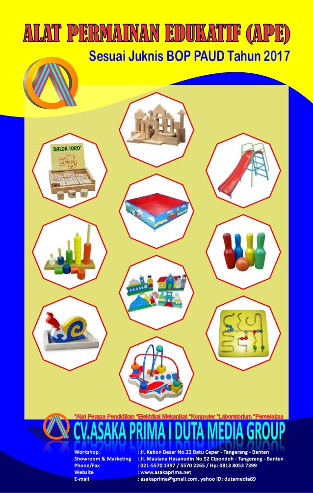 Katalog Produk ape BOP PAUD tahun 2017 ~ daftar harga