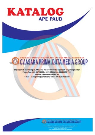 Katalog Alat Peraga Edukatif APE PAUD TK 2024 /2025