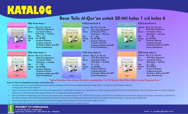 Katalog Buku Panduan Baca Tulis Al Quran Sd Smp 2015