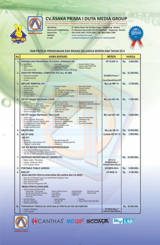 Katalog dak bkkbn 2014 ~ juknis dak bkkbn 2014~ cv.asaka prima~ hub.081380537399