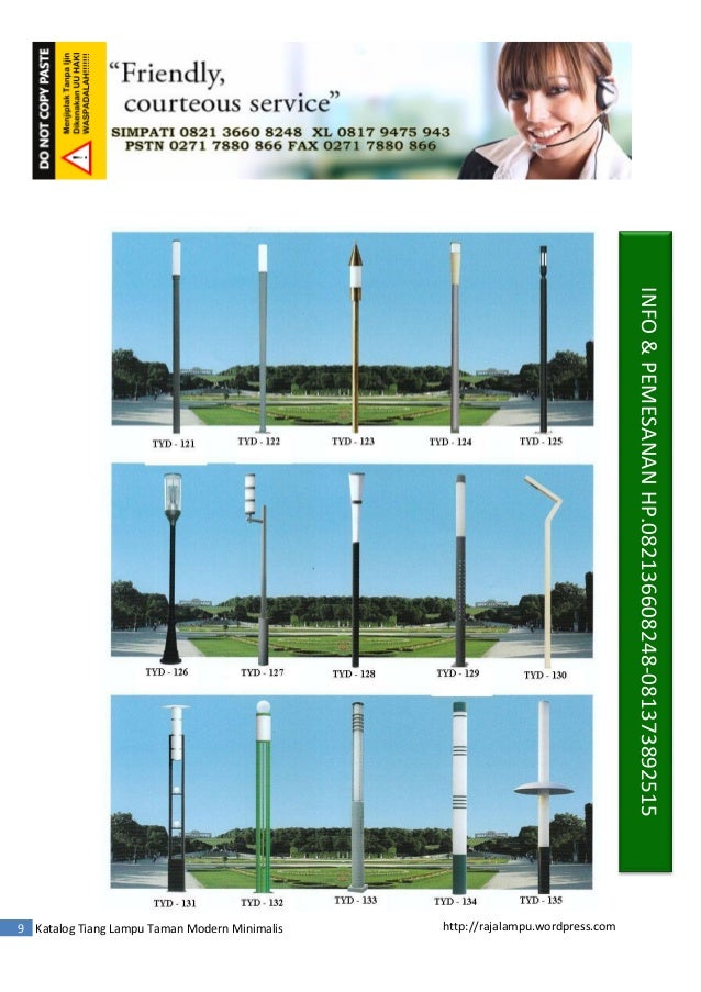 DAFTAR HARGA  TIANG LAMPU  TAMAN  MINIMALIS  MODERN  TIPE TYD