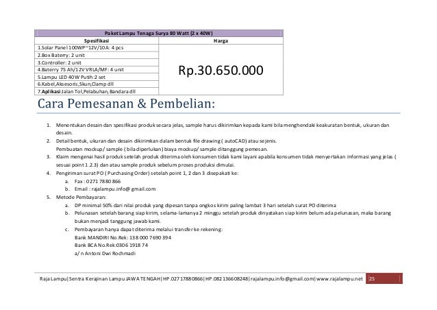 Desain dan Daftar  Harga  Lampu Tenaga Surya  2020