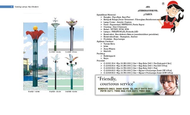 DAFTAR HARGA LAMPU HIAS TAMAN MODERN TIPE C