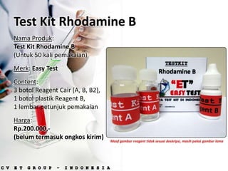 Leak Test Rhodamine Katalog online produk test kit easy test | PPTX