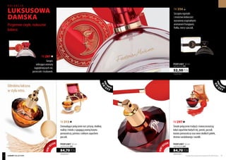 FM 356
Szczypta egzotyki
i mnóstwo kobiecości
wyrażonej oryginalnymi
aromatami frangipani,
fiołka, mirry i paczuli.
FM 281
Gorące,
wibrujące aromaty
najpiękniejszych róż,
porzeczek i truskawek.
Przyjemnie ciepłe, rozkosznie
kobiece.
Odrobina luksusu
w stylu retro.
FM 313
Zniewalające połączenie nut cytryny, słodkiej
maliny i miodu z upajającą wonią kwiatu
pomarańczy, jaśminu i zielnym zapachem
paczuli.
FM 297
Śmiałe połączenie tradycji z nowoczesnością:
kolaż zapachów białych róż, peonii, paczuli,
kwiatu pomarańczy oraz woni słodkich jabłek,
drzewa sandałowego i wanilii.
perfumy 30 ml
zaperfumowanie 20%
1750,00 PLN/1 l
52,50 PLN
nowyd
esign!
nowyd
esign!
on/
of f
NOWap
ompka
on/
of f
NOWap
ompka
1694,00 PLN/1 l
84,70 PLN
perfumy 50 ml
zaperfumowanie 20%
1694,00 PLN/1 l
84,70 PLN
perfumy 50 ml
zaperfumowanie 20%
Produkty FM są oryginalnymi produktami FM GROUP World 1918 luxury collection
kolekcja
luksusowa
damska
 