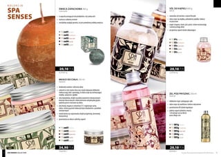 sól do kąpieli 600 g
Bath salt
MASŁO DO CIAŁA 250 ml
Body butter
ŻEL POD PRYSZNIC 250 ml
Shower gel
FM 01swerbena
FM 02sbrzoskwinia
FM 03skwiat wiśni
FM 04swanilia
FM 05spaczula
FM sm01werbena
FM sm02brzoskwinia
FM sm03kwiat wiśni
FM sm04wanilia
FM sm05paczula
FM 001gwerbena
FM 002gbrzoskwinia
FM 003gkwiat wiśni
FM 004gwanilia
FM 005gpaczula
	 naturalna sól morska z rejonu Brazylii
	 skóra staje się miękka, jedwabiście gładka i dobrze 	
	oczyszczona
	 wapń, magnez, brom, jod, potas i żelazo wzmacniają
	 i uelastyczniają skórę
	 przyjemny zapach działa odprężająco
	 doskonale nawilża i odżywia skórę
	 zawarte w nim masło shea oraz masło kakaowe delikatnie 	
	 natłuszczają ciało i sprawiają, że skóra staje się zachwycająco 	
	 miękka, sprężysta i gładka
	 olej makadamia, dzięki wysokiej zawartości nienasyconych 	
	 kwasów tłuszczowych i właściwościom antyoksydacyjnym, 	
	 opóźnia proces starzenia się skóry
	 olej lniany, bogaty w witaminy E i F, regeneruje suchą 	
	 skórę i chroni ją przed niekorzystnym działaniem czynników 	
	zewnętrznych
	 masło łatwo się rozprowadza dzięki przyjemnej, kremowej 	
	konsystencji
	 pozostawia na skórze subtelny zapach
	 delikatnie myje i pielęgnuje ciało
	 skóra staje się nawilżona i dobrze odżywiona
	 prowitamina B5 działa łagodząco
	 piękny zapach pobudza zmysły
	 i utrzymuje się na skórze
	 przez długi czas
33,50 PLN/1 kg
20,10 PLN
139,60 PLN/1 l
34,90 PLN
80,40 PLN/1 l
20,10 PLN
ŚWIECA ZAPACHOWA 430 g
Scented candle
FM sw01werbena
FM sw02brzoskwinia
FM sw03kwiat wiśni
FM sw04wanilia
FM sw05paczula
	 o zapachu pasującym do produktów z tej samej serii
	 roztacza cudowny aromat
	 rustykalny wygląd sprawia, że jest prawdziwą ozdobą wnętrza
46,74 PLN/1 kg
20,10 PLN
Produkty FM są oryginalnymi produktami FM GROUP World 7978 spa senses collection
kolekcja
SPA
SENSES
 