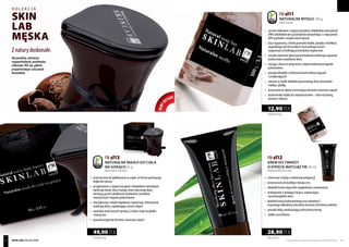 Produkty FM są oryginalnymi produktami FM GROUP World 8584
Z natury doskonałe.
kolekcja
SKIN
LAB
męska
FM sl13
NATURALNE MASŁO DO CIAŁA
NA GORĄCO 65 g
Natural warm body butter
FM sl11
NATURALNE MYDŁO 100 g
Natural soap bar
FM sl12
KREM DO TWARZY
O EFEKCIE MATUJĄCYM 30 ml
Mattifying effect face cream
	 przeznaczone do aplikowania na ciepło, w formie pachnącego 	
	 olejku do masażu
	 przygotowane z najwyższej jakości składników naturalnych, 	
	 takich jak masła: shea i mango, które odżywiają skórę, 	
	 chronią ją przed szkodliwym działaniem czynników 	
	 zewnętrznych i łagodzą podrażnienia
	 olej kokosowy i olejek migdałowy regenerują i intensywnie 	
	 nawilżają skórę, zapobiegając utracie wilgoci
	 naturalny wosk pszczeli sprawia, że skóra staje się gładka 	
	 i elastyczna
	 posiada przyjemny drzewno-owocowy zapach
	 stworzony z myślą o codziennej pielęgnacji
	 przeznaczony do każdego rodzaju cery
	 składniki kremu dają efekt wygładzenia i zmatowienia
	 wzbogacony o działający kojąco, regenerująco
	 i przeciwzapalnie aloes
	 dodatek kwasu hialuronowego oraz witaminy E
	 wspomaga odbudowę naturalnej warstwy ochronnej naskórka
	 posiada lekką, nieobciążającą skóry konsystencję
	 szybko się wchłania
	 ręcznie wykonane z najwyższej jakości składników naturalnych
	 (98% składników jest pochodzenia naturalnego, z czego ponad 	
	 60% pochodzi z organicznych upraw)
	 baza organiczna, z której powstało mydło, posiada certyfikaty 	
	 angielskiego Soil Association i francuskiego Ecocert 	
	 (organizacji certyfikujących produkty organiczne)
	 wysoka zawartość gliceryny pochodzenia roślinnego zapewnia 	
	 bardzo dobre nawilżenie skóry
	 wyciąg z aloesu w połączeniu z olejem kokosowym łagodzi 	
	podrażnienia
	 posiada składniki o właściwościach natłuszczających
	 i zmiękczających
	 zawarte w mydle składniki pozostawiają skórę aksamitnie 	
	 miękką i gładką
	 pozostawia na skórze orzeźwiający drzewno-owocowy zapach
	 każda kostka mydła jest niepowtarzalna – różni się barwą, 	
	 wzorem i fakturą
767,69 PL/1 kg
49,90 PLN
963,33 PL/1 l
28,90 PLN
129,00 PLN/1 kg
12,90 PLN
nowyd
esign!
Bezparafiny,substancji
ropopochodnych,parabenów,
silikonów,PEG-ów,glikolu
propylenowegoisztucznych
barwników.
skin lab collection
 