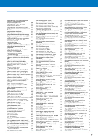 17
Коробка в гипрок с/у установочная круглая
наборная с металлическими лапками
без крышки Schneider Electric	 928
Коробка дверная Smart, с притвором	 353
Коробка дверная «Верда»	 352
Коробка дверная ламинированная «Верда»	 352
Коробка дверная неокрашенная универсальная
(Беларусь)	351
Коробка дверная окрашенная	 351
Коробка дверная универсальная	 352
Коробка для о/у терморегуляторов Thermoreg	 873
Коробка монтажная для кабель-каналов ДКС,
2 модуля, белая, Viva	 861
Коробка монтажная для кабель-каналов ДКС
универсальная, 2 модуля, белая, Viva
(монтируется с рамкой)	 861
Коробка под автомат
с открытой установкой TYCO	 905
Коробка разветвительная о/у Schneider Electric 	 929
Коробка разветвительная о/у круглая
«Промрукав» 	 928
Коробка разветвительная о/у «Промрукав» 	 929
Коробка распределительная
для кабель-каналов ДКС белая	 861
Коробка упаковочная большая
с боковыми прорезями	 543
Коронка по бетону SDS-plus (адаптор+сверло)	 398
Коронка по бетону SDS-plus (адаптор+сверло),
Shaft	397
Коронка по керамике алмазная, Rubi	 396
Коронка по металлу, мелкий зуб, Wilpu	 400
Коронка универсальная, крупный зуб, Wilpu	 399
Коронки по дереву, набор, + 2 адаптера
«Практика»	397
Коронки по дереву, набор,
+ 2 адаптера «Практика»	 397
Коронки по дереву, набор, Promoline, Bosch	 396
Коронки по дереву, набор, Promoline, Bosch	 396
Коронки по дереву, набор, Promoline, Bosch	 397
Коронки по дереву, набор, + адаптер «Практика»	 397
Коронки по кафелю, набор 	 395
Коронки по кафелю, набор, Keil	 395
Коронки по керамике алмазные, набор, Rubi	 396
Корпус предфильтра для холодной воды
«Аквафор»	751
Корпус фильтра «Аквафор Викинг»	 752
Корпус фильтра «Аквафор Гросс» 10” NPT
(водоочиститель)	751
Корпус фильтра «Аквафор Гросс» 20” NPT
(водоочиститель)	752
Корщетка 6-рядная с деревянной ручкой 	 594
Корщетка-венчик для дрели	 405
Корщетка-колесо витая для дрели	 405
Корщетка-колесо витая для УШМ	 406
Корщетка-колесо для дрели	 405
Корщетка латунированная с пластиковой ручкой 	594
Корщетка стальная с пластиковой ручкой 	 594
Корщетка-чашка витая для УШМ, гайка М14	 406
Корщетка-чашка для дрели	 405
Корщетка-чашка для УШМ, гайка М14	 406
Корщетки для дрели, набор	 405
Коса с деревянным черенком	 509
Костыль кровельный Т-образный	 201
Костюм влагозащитный сигнальный	 553
Костюм сварщика «Прометей»	 553
Коуш DIN 6899 Fixbox 	 674
Кран-букса, керамика	 831
Кран-букса, резина	 832
Кран для писсуара Vidima «СеваМикс»
нажимной	830
Кран ПНД компрессионный, 40 мм, Poelsan	 748
Кран ПНД компрессионный переходный Poelsan	 748
Кран полипропиленовый шаровый Pro Aqua	 739
Кран полипропиленовый шаровый прямой
с американкой Pro Aqua	 739
Кран полипропиленовый шаровый угловой
с американкой Pro Aqua	 739
Кран шаровый бабочка Bugatti	 721
Кран шаровый, бабочка, CK Best	 723
Кран шаровый, бабочка, Valtec Base	 723
Кран шаровый газовый, бабочка, Itap	 773
Кран шаровый газовый, ручка, Itap	 773
Кран шаровый газовый угловой, бабочка, Itap	 774
Кран шаровый газовый угловой
с накидной гайкой бабочка, Itap	 774
Кран шаровый для бытовой техники проходной,
вентиль, Itap	 722
Кран шаровый для металлопластиковых труб
под обжим, бабочка	 725
Кран шаровый для металлопластиковых труб
под пресс, бабочка	 725
Кран шаровый для стиральных машин,
бабочка, CK Best	 726
Кран шаровый для стиральных машин,
бабочка, Itap	 726
Кран шаровый для стиральных машин,
бабочка, Remer	 726
Кран шаровый мини Bugatti	 721
Кран шаровый ручка Bugatti	 721
Кран шаровый, ручка, CK Best	 723
Кран шаровый, ручка, Valtec Base	 723
Кран шаровый со сгоном бабочка Bugatti	 722
Кран шаровый со сгоном, бабочка, CK Best	 724
Кран шаровый со штуцером прямой Itap	 724
Кран шаровый со штуцером угловой,
ручка, Bugatti	 722
Кран шаровый с фильтром, бабочка	 724
Кран шаровый трехходовой L-образный,
ручка, Itap	 725
Кран шаровый трехходовой T-образный,
ручка, Itap	 725
Кран шаровый угловой со сгоном, бабочка, Itap	 724
Краска БТ-177 Bitumast	 146
Краска в/д Bindo 3, база BW, Dulux,
белая глубокоматовая	 118
Краска в/д Bindo 7, база BC, Dulux,
прозрачная матовая	 118
Краска в/д Bindo 7, база BW, Dulux, белая матовая	118
Краска в/д Bindo 20, база BW, Dulux,
белая полуматовая 	 117
Краска в/д Diamond Matt, база BC, Dulux,
прозрачная матовая	 119
Краска в/д Diamond Matt, база BM, Dulux,
прозрачная матовая	 119
Краска в/д Diamond Matt, база BW, Dulux,
белая матовая	 119
Краска в/д Euro 2, база АР/VVA,
белая глубокоматовая	 126
Краска в/д Euro 7, база A, латексная
белая матовая	 127
Краска в/д Euro 7, база С, латексная
прозрачная матовая	 127
Краска в/д Euro 12, база А, белая полуматовая	 126
Краска в/д Euro 20, база А, белая полуматовая	 127
Краска в/д Harmony, база A, белая
совершенно матовая	 127
Краска в/д Harmony, база C, белая
совершенно матовая	 128
Краска в/д Joker, база C, акрилатная
белая матовая	 128
Краска в/д Joker, база А, акрилатная
белая матовая	 128
Краска в/д Luja Pintamaali, база A,
белая полуматовая	 129
Краска в/д Luja, база A, белая матовая	 128
Краска в/д Oasis Hall&Office 4, база А,
белая матовая	 129
Краска в/д Oasis Hall&Office 4, база С, матовая	 129
Краска в/д Oasis Interior Plus, база А,
белая глубокоматовая	 129
Краска в/д Oasis Interior, база А, белая матовая	 130
Краска в/д Oasis Kitchen&Gallery 7, база А, белая
шелковисто-матовая	130
Краска в/д Oasis Kitchen&Gallery 7, база С,
прозрачная шелковисто-матовая	 130
Краска в/д Remontti-Assa, база A,
белая полуматовая	 130
Краска в/д влагостойкая P-42 Kapral
супербелая матовая	 115
Краска в/д влагостойкая «Лира» белая матовая	 117
Краска в/д влагостойкая профи,
основа А, «Текс», супербелая матовая	 123
Краска в/д влагостойкая универсал «Текс»
белая матовая	 132
Краска в/д для ванных комнат и кухонь профи,
основа D, «Текс», прозрачная матовая	 124
Краска в/д для ванных комнат и кухонь профи,
основа А, «Текс», супербелая матовая	 124
Краска в/д для детских комнат и спален профи,
основа D, «Текс», прозрачная матовая	 123
Краска в/д для детских комнат и спален профи,
основа А, ​«Текс», супербелая матовая	 123
Краска в/д для кухни и ванной Realife Dulux
белая матовая	 114
Краска в/д для обоев LuxPro Aura Satin, база A,
белая матовая	 120
Краска в/д для обоев профи, основа A, «Текс»,
супербелая матовая	 124
Краска в/д для обоев профи, основа D, «Текс»,
прозрачная матовая	 124
Краска в/д для потолка Innetak 2 Dulux
белая глубокоматовая	 114
Краска в/д для потолка Interior Aura Isberg
белая глубокоматовая	 115
Краска в/д для потолка LuxPro Aura Cotton,
база А, супербелая глубокоматовая	 120
Краска в/д для потолка Oasis Super White
супербелая глубокоматовая	 133
Краска в/д для потолка «Лира» белая матовая	 117
Краска в/д для потолка профи «Текс» супербелая
матовая	132
Краска в/д для потолка Р-22 Kapral
супербелая матовая	 116
Краска в/д для потолка универсал «Текс»
белая матовая	 132
Краска в/д интерьерная Interior Aura Nord,
база А, белая матовая	 121
Краска в/д интерьерная «Лира» белая матовая	 117
Краска в/д интерьерная профи, основа А,
«Текс», супербелая матовая	 125
Краска в/д интерьерная Р-32 Kapral
супербелая матовая	 116
Краска в/д интерьерная универсал «Текс»
белая матовая	 132
Краска в/д моющаяся Interior Aura Fjord,
база А, белая матовая	 121
Краска в/д моющаяся LuxPro Aura Velour 7,
база A, белая шелково-матовая	 121
Краска в/д моющаяся LuxPro Aura Velour 7,
база TR, прозрачная шелково-матовая	 122
Краска в/д моющаяся P-52 Kapral
супербелая матовая	 116
Краска в/д моющаяся «Лира» белая матовая	 117
Краска в/д моющаяся особопрочная Interior Aura
Golfstrom, база А, белая матовая	 122
Краска в/д моющаяся профи, основа А, «Текс»,
супербелая матовая	 125
Краска в/д моющаяся универсал «Текс»
белая матовая	 133
Краска в/д Новая 3D White, база BW, Dulux,
ослепительно белая матовая	 119
Краска в/д Новая Dulux ослепительно
белая матовая	 115
Краска в/д текстурная универсал, основа А,
«Текс», белая матовая	 125
Краска в/д фасадная Aura Facade Fort, база A,
белая матовая	 122
Краска в/д фасадная Aura Facade Fort, база TR,
прозрачная матовая	 123
Краска в/д фасадная Mineral Strong, база LAP,
белая глубокоматовая	 131
Краска в/д фасадная Mineral Strong, база LC,
прозрачная глубокоматовая	 131
Краска в/д фасадная Pika-Teho, база А,
белая матовая	 131
Краска в/д фасадная Pika-Teho, база С,
прозрачная матовая	 131
Краска в/д фасадная акрилатная профи,
основа D, «Текс», прозрачная матовая	 125
Краска в/д фасадная акрилатная профи,
основа А, «Текс», белая матовая	 126
Краска в/д фасадная акриловая CT 44 «Церезит»
белая матовая	 131
17
 