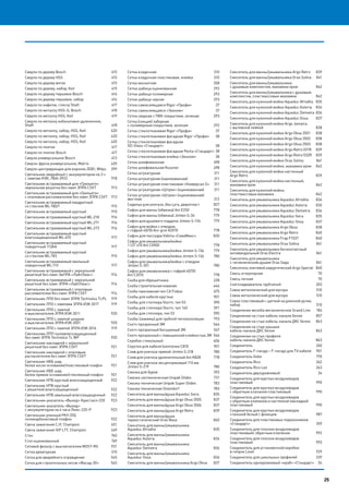 25
Сверло по дереву Bosch	 415
Сверло по дереву HSS	 415
Сверло по дереву витое	 415
Сверло по дереву, набор, Keil	 415
Сверло по дереву перьевое Bosch	 416
Сверло по дереву перьевое, набор	 416
Сверло по кафелю, стеклу Shaft	 417
Сверло по металлу HSS-G, Bosch	 418
Сверло по металлу HSS, Keil	 419
Сверло по металлу кобальтовое удлиненное,
Shaft	418
Сверло по металлу, набор, HSS, Keil	 420
Сверло по металлу, набор, HSS, Keil	 420
Сверло по металлу, набор, HSS, Keil	 420
Сверло по плитке	 417
Сверло по плитке Bosch	 417
Сверло универсальное Bosch	 413
Сверло-фреза универсальное, Matrix	 420
Сверло центрирующее для коронок ZEB1, Wilpu	 399
Светильник аварийный с аккумулятором на 3 ч
с лампам ИЭК, ЛБА-3923	 918
Светильник встраиваемый для «Грильято»
зеркальная решетка без ламп ЭПРА CSVT	 913
Светильник встраиваемый для «Грильято»
с опаловым рассеивателем без ламп ЭПРА CSVT 	 913
Светильник встраиваемый квадратный
со стеклом WL-180/1 	 915
Светильник встраиваемый круглый 	 915
Светильник встраиваемый круглый WL-218	 916
Светильник встраиваемый круглый WL-271	 916
Светильник встраиваемый круглый WL-273	 916
Светильник встраиваемый круглый
влагозащищенный WL-670	 917
Светильник встраиваемый круглый
поворотный 113AA	 917
Светильник встраиваемый круглый
со стеклом WL-183 	 915
Светильник встраиваемый овальный
поворотный WL-110	 917
Светильник встраиваемый с зеркальной
решеткой без ламп ЭмПРА «ЛайтЛюкс» 	 914
Светильник встраиваемый с зеркальной
решеткой без ламп ЭПРА «ЛайтЛюкс» 	 914
Светильник встраиваемый с опаловым
рассеивателем без ламп ЭПРА CSVT	 914
Светильник ЛПО без ламп ЭПРА Technoluх TLPL	 919
Светильник ЛПО с лампами ЭПРА ИЭК 3017	 919
Светильник ЛПО с лампой
и выключателем ЭПРА ИЭК 3011	 920
Светильник ЛПО с лампой шнуром
и выключателем ЭПРА ИЭК 2001	 920
Светильник ЛПО с лампой ЭПРА ИЭК 3016	 919
Светильник ЛПП пылевлагозащищенный
без ламп ЭПРА Technoluх TL WP	 920
Светильник накладной с зеркальной
решеткой без ламп ЭПРА CSVT	 921
Светильник накладной с опаловым
распылителем без ламп ЭПРА CSVT	 921
Светильник НББ шар,
белое косое основание/пластиковый плафон 	 921
Светильник НББ шар,
белое прямое основание/стеклянный плафон 	 921
Светильник НПБ круглый влагозащищенный 	 922
Светильник НПБ круглый
с решеткой влагозащищенный 	 922
Светильник НПБ овальный влагозащищенный 	 922
Светильник-указатель «Выход» Кристалл-220 	 923
Светильник-указатель «Выход»
с аккумулятором на 4 часа Люкс-220-Р 	 923
Светильник уличный РКУ-250,
поликарбонатовый плафон 	 922
Свеча зажигания CJY, Champion	 451
Свеча зажигания IGP L7T, Champion	 449
Сгон	765
Сгон оцинкованный	 769
Сетевой фильтр с выключателем MOST-RG	 931
Сетка арматурная 	 310
Сетка для аварийного ограждения	 545
Сетка для строительных лесов «Фасад-30»	 545
Сетка кладочная	 310
Сетка кладочная пластиковая, ячейка	 310
Сетка москитная 	 358
Сетка-рабица оцинкованная	 292
Сетка-рабица полимерная	 293
Сетка-рабица черная	 293
Сетка самоклеящаяся Rigor «Профи»	 37
Сетка самоклеящаяся «Эконом»	 37
Сетка сварная с ПВХ-покрытием, зеленая	 293
Сетка (секция) заборная
с полимерным покрытием, зеленая	 292
Сетка стеклотканевая Rigor «Профи»	 37
Сетка стеклотканевая фасадная Rigor «Профи»	 38
Сетка стеклотканевая фасадная
SD-Glass «Стандарт»	 38
Сетка стеклотканевая фасадная Рenta «Стандарт»	38
Сетка стеклотканевая ячейка «Эконом»	 38
Сетка шлифовальная	 498
Сетка шлифовальная Kussner	 498
Сетка штукатурная	 311
Сетка штукатурная (оцинкованная) 	 311
Сетка штукатурная пластиковая «Универсал S» 	 311
Сетка штукатурная «Штрек» (оцинкованная) 	 311
Сетка штукатурная «Штрек» (оцинкованная)
жесткая	312
Сиденье для унитаза Jika Lyra, дюропласт	 827
Сифон для ванны (обвязка) Ani Е250	 778
Сифон для ванны (обвязка) Jimten S-34	 779
Сифон для душевого поддона Jimten S-134	 779
Сифон для мойки с отводом,
с гофрой 40/50 Ani-grot А2010	 778
Сифон для писсуара Vidima «СеваМикс»	 830
Сифон для умывальника/мойки
1.1/2”х70 Ani С0500	 778
Сифон для умывальника/мойки Jimten S-136	 779
Сифон для умывальника/мойки Jimten S-136	 780
Сифон для умывальника/мойки с отводом
Jimten S-351	 780
Сифон для умывальника с гофрой 40/50
Ani С2010	 778
Скоба для обрешетника 	 228
Скоба строительная кованая	 646
Скоба такелажная тип СА Fixbox 	 675
Скобы для кабеля круглые 	 901
Скобы для степлера Sturm, тип 53 	 590
Скобы для степлера Sturm, тип 140 	 591
Скобы для степлера, тип 53 	 590
Скобы (зажимы) для трубной теплоизоляции 	 793
Скотч прозрачный 3М	 546
Скотч прозрачный бесшумный 3М	 547
Скотч прозрачный с повышенной клейкостью 3М	 546
Скребок стекольный 	 606
Скрутки для кабеля (колпачки СИЗ) 	 901
Слив для унитаза прямой Jimten S-218	 780
Слив для унитаза удлинительный Ani К828	 778
Слив для унитаза эксцентриковый 110 мм
Jimten S-219	 780
Смазка для буров 	 392
Смазка сантехническая Unipak Glidex	 731
Смазка техническая Unipak Super Glidex	 783
Смазка техническая Оstendorf	 783
Смеситель для ванны/душа Aqueduc Gera	 835
Смеситель для ванны/душа Argo Oksa 3505	 837
Смеситель для ванны/душа Argo Oksa 3506	 837
Смеситель для ванны/душа Argo Retro	 839
Смеситель для ванны/душа
термостатический Oras Nova	 840
Смеситель для ванны/умывальника
Aqueduc Afrodita	 835
Смеситель для ванны/умывальника
Aqueduc Asteria	 834
Смеситель для ванны/умывальника
Aqueduc Demetra	 836
Смеситель для ванны/умывальника
Aqueduc Ossa	 836
Смеситель для ванны/умывальника Argo Oksa	 837
Смеситель для ванны/умывальника Argo Retro	 839
Смеситель для ванны/умывальника Oras Solina	 841
Смеситель для ванны/умывальника
с душевым комплектом, маховики хром	 842
Смеситель для ванны/умывальника с душевым
комплектом, пластмассовые маховики	 842
Смеситель для кухонной мойки Aqueduc Afrodita	 835
Смеситель для кухонной мойки Aqueduc Asteria	 834
Смеситель для кухонной мойки Aqueduc Demetra	 836
Смеситель для кухонной мойки Aqueduc Ossa	 837
Смеситель для кухонной мойки Argo Jamaica
с вытяжной лейкой	 838
Смеситель для кухонной мойки Argo Oksa 3501	 838
Смеситель для кухонной мойки Argo Oksa 3502	 838
Смеситель для кухонной мойки Argo Oksa 3503	 838
Смеситель для кухонной мойки Argo Retro 021R	 839
Смеситель для кухонной мойки Argo Retro 032R	 839
Смеситель для кухонной мойки Oras Solina	 841
Смеситель для кухонной мойки, маховики хром	 842
Смеситель для кухонной мойки настенный
Argo Retro	 839
Смеситель для кухонной мойки настенный,
маховики хром	 842
Смеситель для кухонной мойки,
пластмассовые маховики	 842
Смеситель для умывальника Aqueduc Afrodita	 836
Смеситель для умывальника Aqueduc Asteria	 835
Смеситель для умывальника Aqueduc Demetra	 836
Смеситель для умывальника Aqueduc Gera	 835
Смеситель для умывальника Aqueduc Ossa	 837
Смеситель для умывальника Argo Oksa	 838
Смеситель для умывальника Argo Retro	 840
Смеситель для умывальника Frap F1037	 840
Смеситель для умывальника Oras Solina	 841
Смеситель для умывальника бесконтактный
антивандальный Oras Electra	 841
Смеситель для умывальника
с гигиеническим душем Oras Saga	 841
Смеситель локтевой хирургический Argo Special	 840
Смесь огнеупорная 	 70
Смесь печная 	 70
Снегозадержатель трубчатый	 203
Совок металлический для мусора	 510
Совок металлический для мусора	 510
Совок пластиковый с щеткой на длинной ручке,
набор	510
Соединение желоба металлическое Grand Line	 184
Соединение на стык кабель-канала белое	 857
Соединение на стык кабель-канала ДКС белое	 863
Соединение на стык крышки
кабель-канала ДКС белое	 863
Соединение на стык профиля
кабель-канала ДКС белое	 863
Соединитель	260
Соединитель F гнездо – F гнездо для TV кабеля 	 901
Соединитель Gebo	 770
Соединитель Rico	 262
Соединитель Rico Leo	 263
Соединитель двухуровневый 	 34
Соединитель для круглых воздуховодов
пластиковый	990
Соединитель для круглых воздуховодов
с обратным клапаном пластиковый	 990
Соединитель для круглых воздуховодов
с обратным клапаном и настенной накладкой
пластиковый	990
Соединитель для круглых воздуховодов
стальной белый с фланцем 	 987
Соединитель для пластиковых подоконников
«Стандарт»	359
Соединитель для плоских воздуховодов
пластиковыйс обратным клапаном	 992
Соединитель для плоских воздуховодов
пластиковый 	 993
Соединитель для установочной коробки
в гипрок Lexel 	 929
Соединитель для цокольных профилей	 339
Соединитель одноуровневый «краб» «Стандарт» 	 34
25
 
