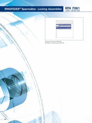 A
A
RINGFEDER® Spannsätze · Locking Assemblies RfN 7061rostfrei · stainless steel
Montage eines Spannsatz RfN 7061
Mounting of a Locking Assembly RfN 7061
80
 