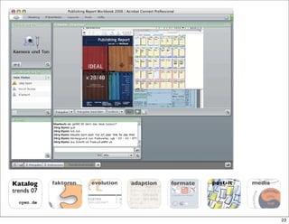 Katalog     faktoren
              ktor
              ktoren      evolution
                          evolution            adaption   formate   post-it   media
trends 07
                        DU ST RIE         IN
  oyen.de              ES EL LS CHA F T   G




                                                                                      23
 