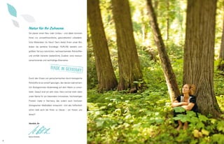 Natur für Ihr Zuhause.
Sie planen einen Neu- oder Umbau – und dabei kommen
Ihnen nur umweltfreundliche, gesundheitlich unbedenk­
liche Materialien ins Haus? Dann bietet Ihnen unser Bio­
boden die perfekte Grundlage. PURLINE besteht zum
größten Teil aus natürlichen, nachwachsenden Rohstoffen
und enthält keinerlei bedenkliche Zusätze: eine ressourcenschonende und nachhaltige Alternative.

Durch den Ersatz von petrochemischen durch biologische
Rohstoffe ist es wineo® gelungen, den derzeit wahrscheinlich ökologischsten Bodenbelag auf dem Markt zu entwickeln. Darauf sind wir sehr stolz: Denn einmal mehr steht
unser Name für ein besonders innovatives, hochwertiges
Produkt made in Germany, das zudem auch höchsten
ökologischen Maßstäben entspricht. Und das hoffentlich
schon bald auch bei Ihnen zu Hause – wir freuen uns
darauf!

Herzlich, Ihr

Matthias Windmöller

2

 