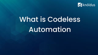 What is Codeless
Automation
 