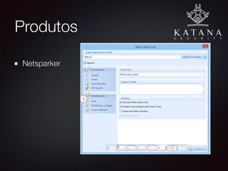 Testes de Segurança
Teste especíﬁco em uma aplicação ou servidor web
Utilizando a abordagem manual e automatizada
Detecção de diversos tipos vulnerabilidade (OWASP
Top 10, CWE/SANS Top 25, etc.)
Sem afetar o desempenho da aplicação nem
prejudicar os usuários
 