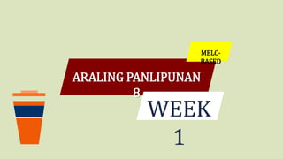 ARALING PANLIPUNAN
8
MELC-
BASED
WEEK
1
 