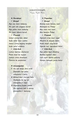 KUMPULAN CONTOH SISINDIRAN BAHASA SUNDA | DOCX