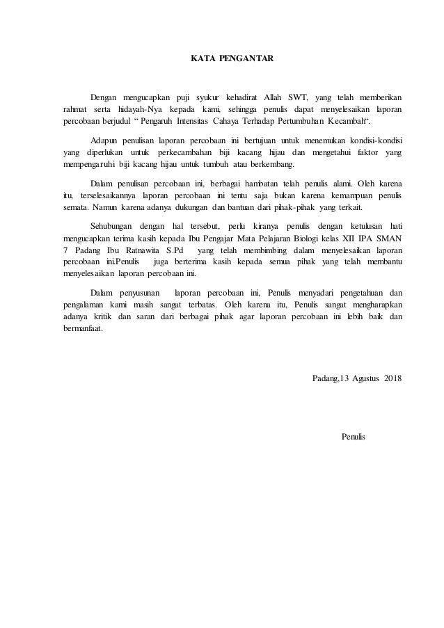 LAPORAN PRAKTIKUM BIOLOGI (PENGARUH INTENSITAS CAHAYA MATAHARI TERHAD…